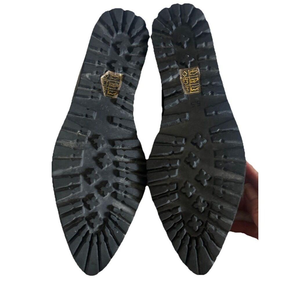 Jeffrey Campbell Suit You Sz 5.5 Platform Loafer Chunky Wedge Pointed Toe Black - Picture 14 of 16